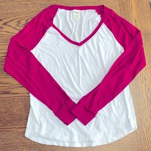 NWOT PINK by Victorias Secret baseball long sleeve